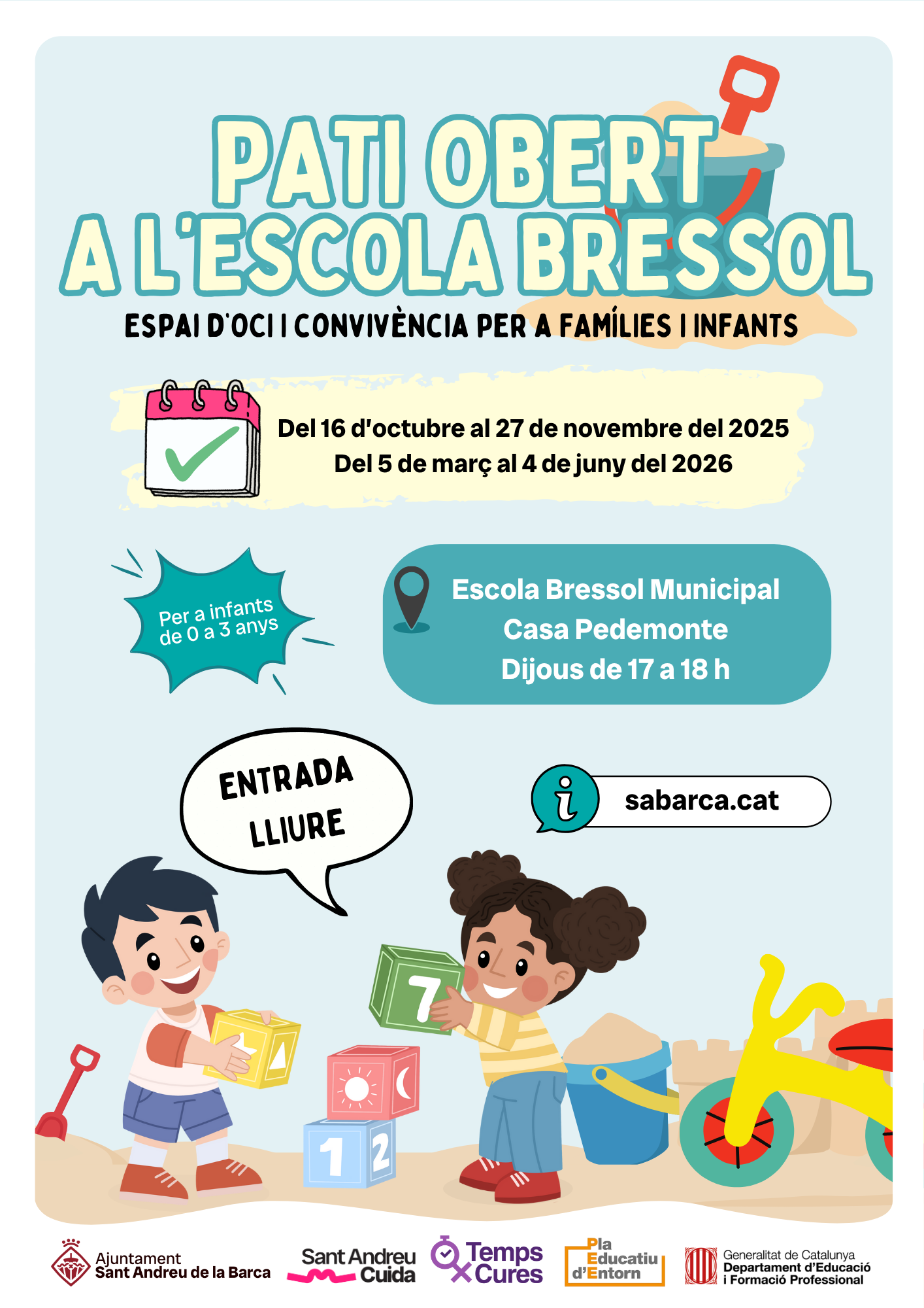 Pati Obert a l'Escola Bressol: Espai d'oci i convivència per a famílies i infants